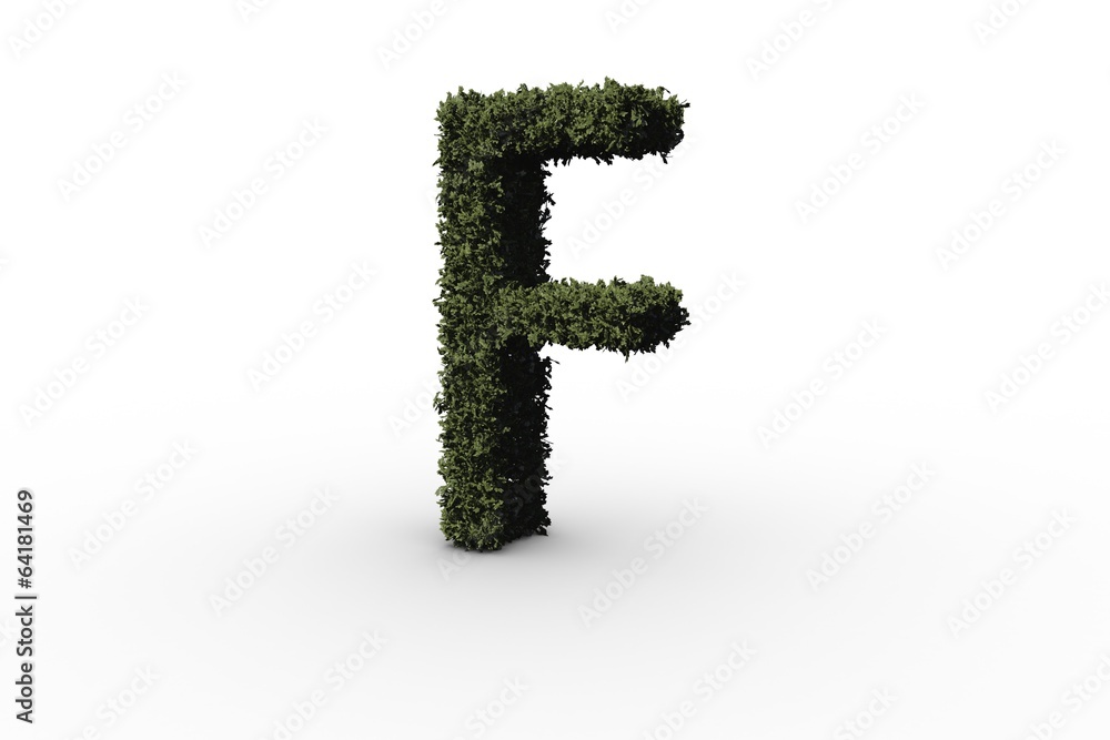 Capital letter f made of leaves Capital letter f made of leaves