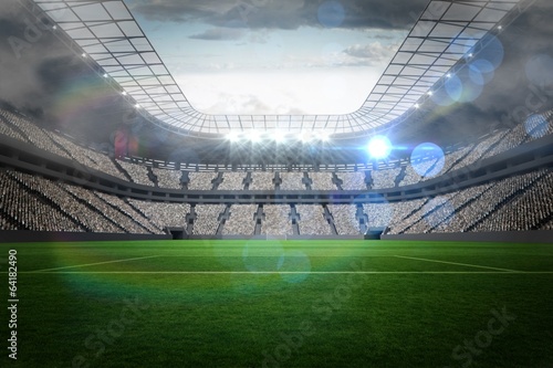Naklejka Duży stadion piłkarski ze światłami
