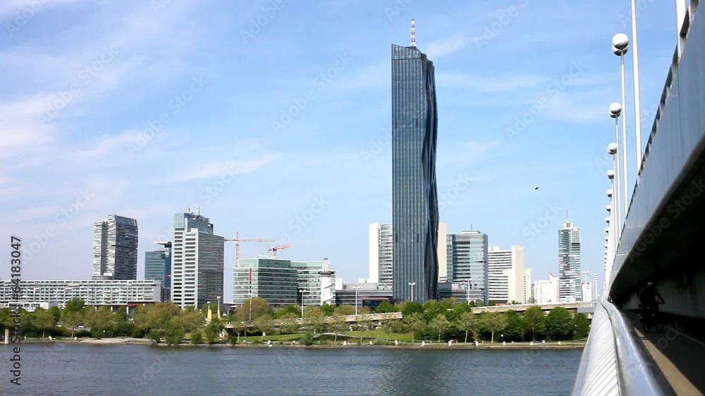 Skyline of Donau City Vienna and the new DC-Tower
