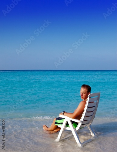 man on beach