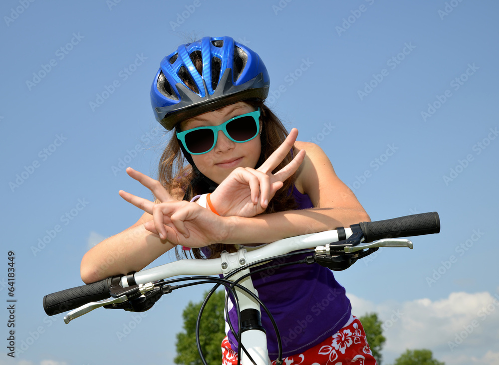 Obraz premium portrait of a girl on bike