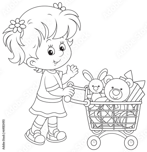 Girl with a shopping trolle...