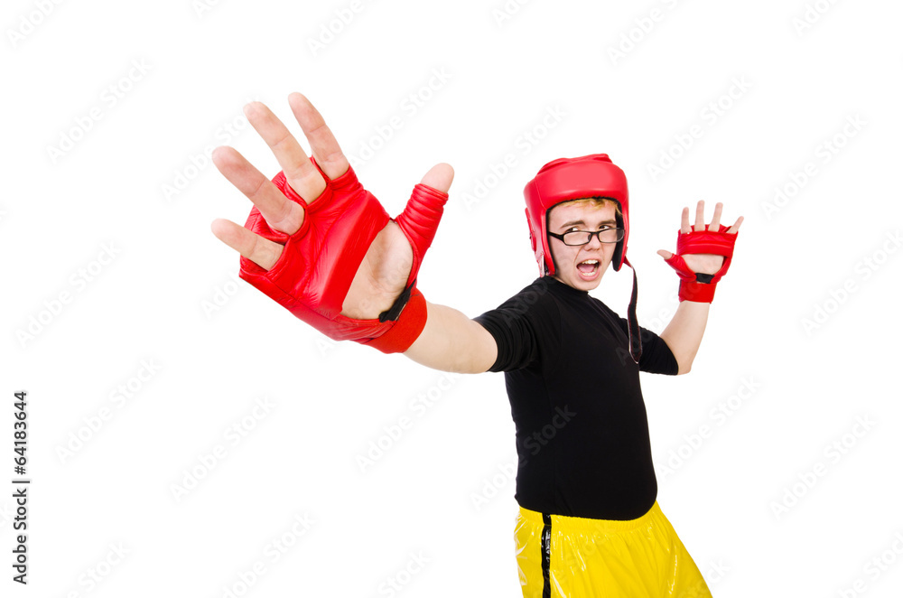 Funny boxer isolated on the white background Funny boxer isolated on the white background