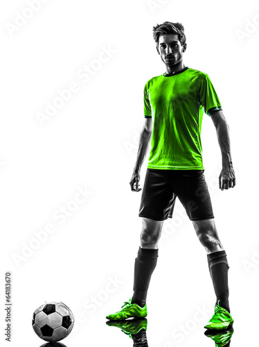 soccer football player young man standing defiance silhouette