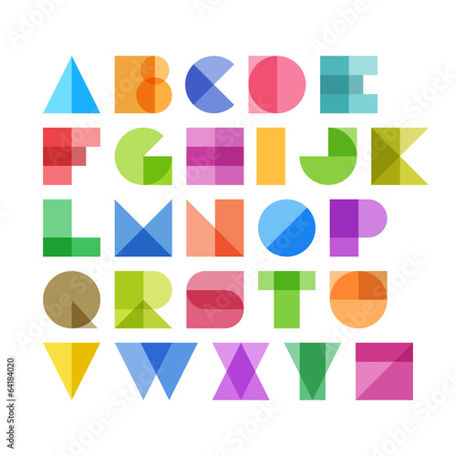 Geometric shapes alphabet letters