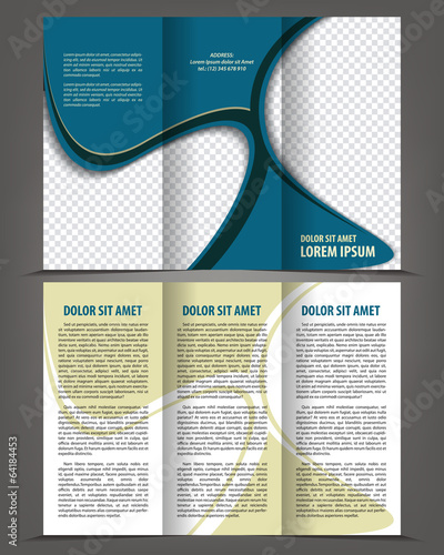 Vector empty trifold brochure print template design