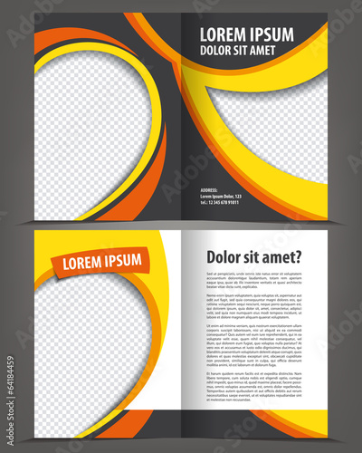 Vector empty bi-fold brochure print template design