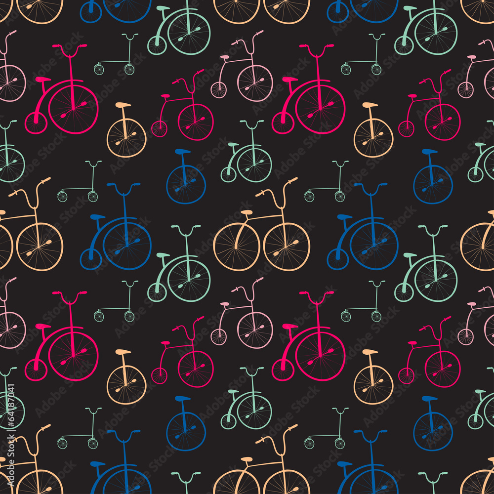 Seamless bicycles pattern. Bikes. Use for pattern fills, surface Seamless bicycles pattern. Bikes. Use for pattern fills, surface
