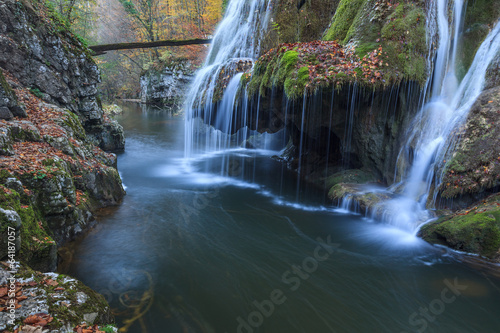 Bigar Cascade Falls in Beusnita Gorges National Park  Romania