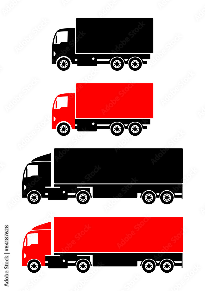 Truck icons on white background Truck icons on white background