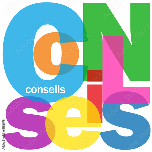 Mosaïque de Lettres "CONSEILS" (idées solutions imagination)