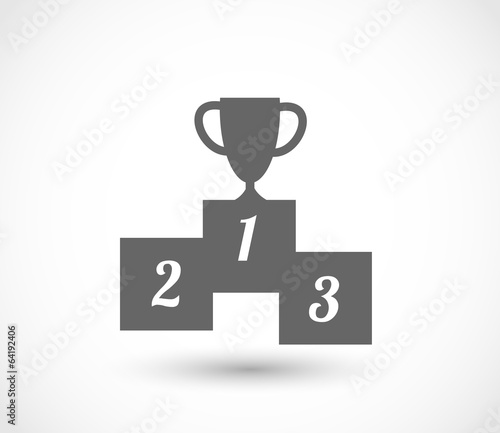 Podium icon with goblet vector