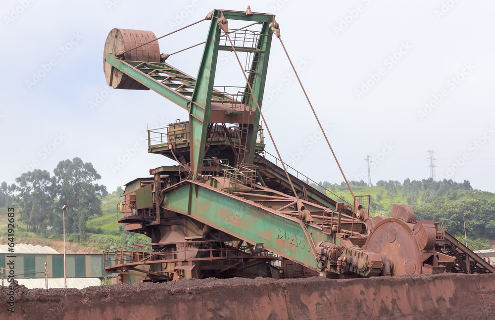 huge excavator of coal in a mine
