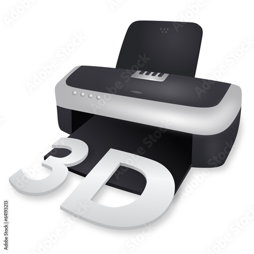 3D-Drucker druckt ein 3D-Zeichen aus – Vektor/freigestellt