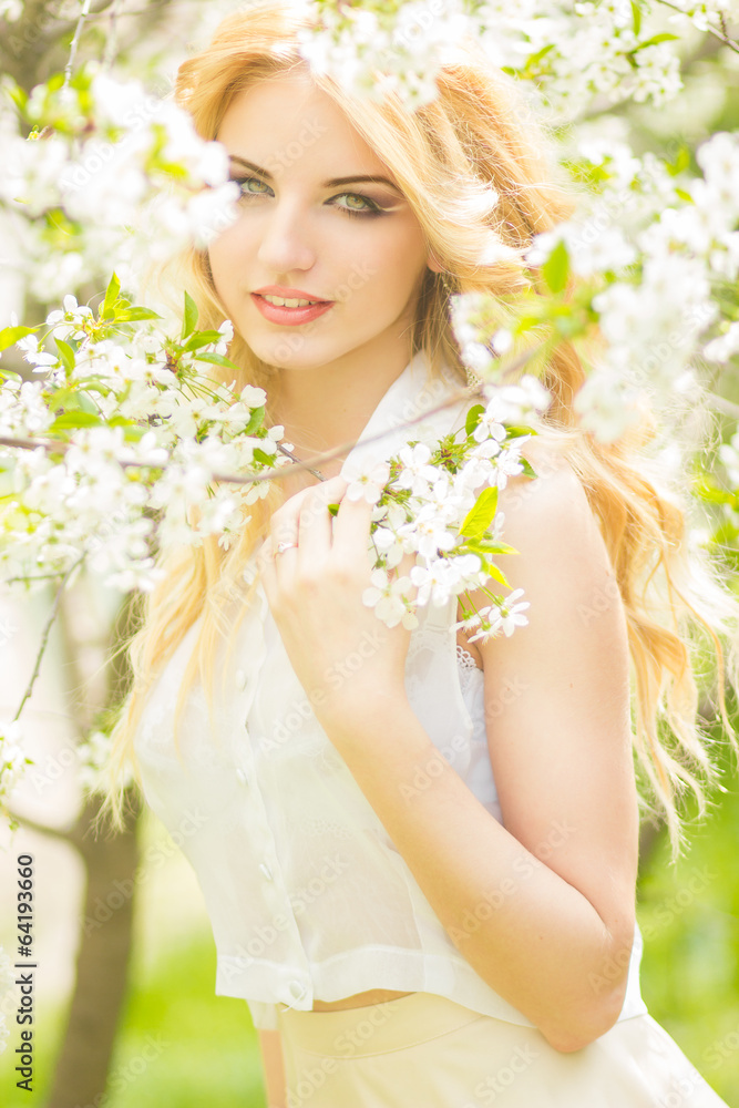 Spring portrait of a beautiful young blonde Spring portrait of a beautiful young blonde