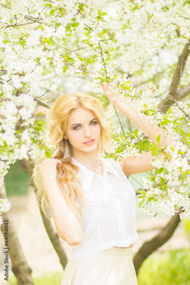 Spring portrait of a beautiful young blonde Spring portrait of a beautiful young blonde