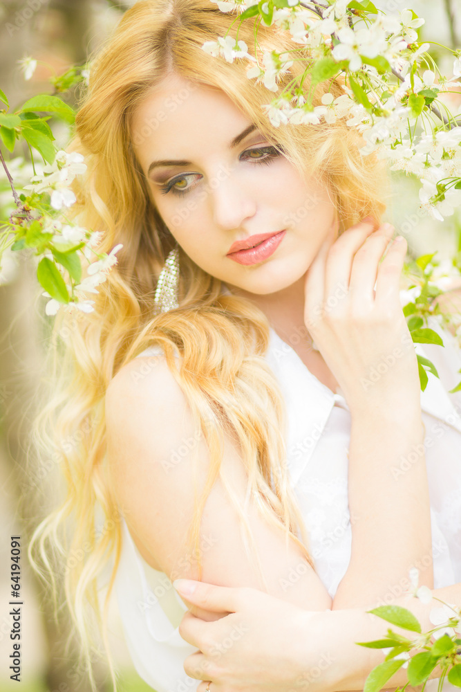 Spring portrait of a beautiful young blonde Spring portrait of a beautiful young blonde