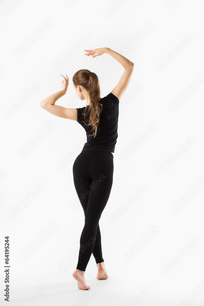 young beautiful sports girl in full growth (isolated on white) young beautiful sports girl in full growth (isolated on white)