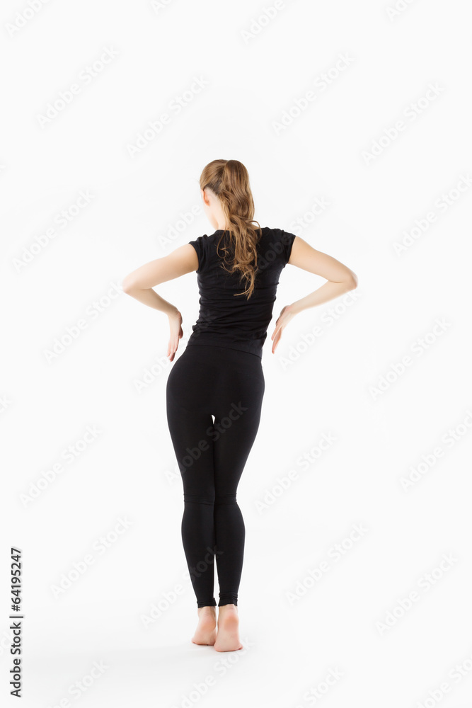young beautiful sports girl in full growth (isolated on white) young beautiful sports girl in full growth (isolated on white)