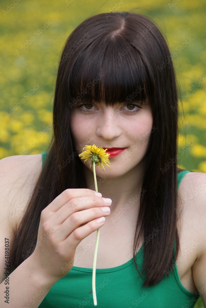 Mädchen, junge Frau, Blüten, Frühling, Portrait, hübsch, brünett Mädchen, junge Frau, Blüten, Frühling, Portrait, hübsch, brünett