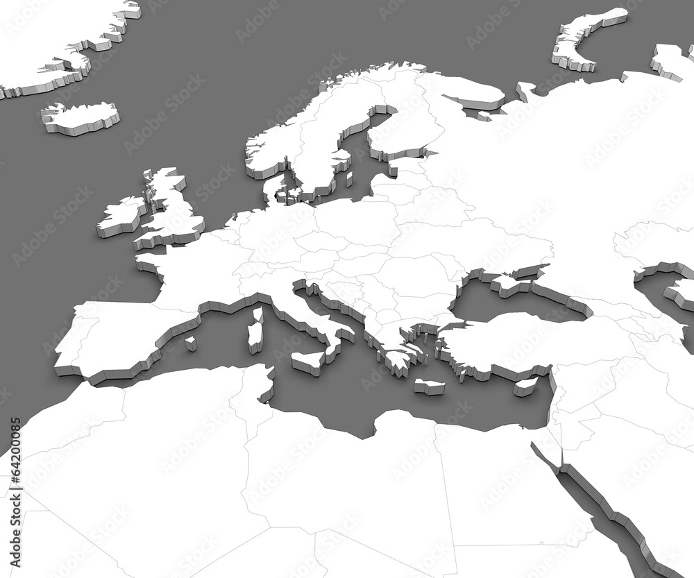 Cartina Europa e Africa, planisfero Stock Illustration