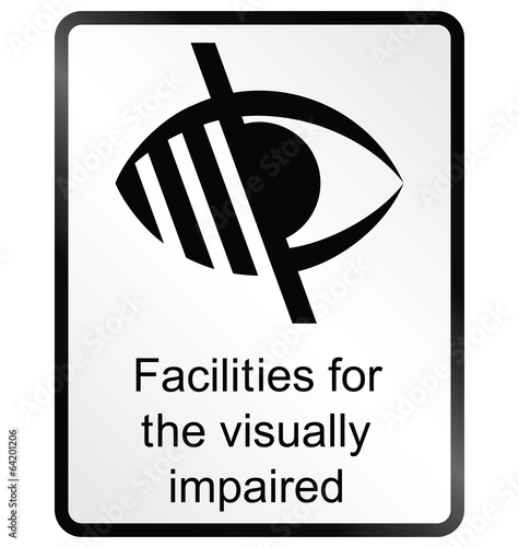 visually impaired public information sign