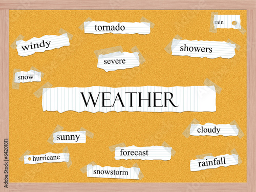 Weather Corkboard Word Concept photo