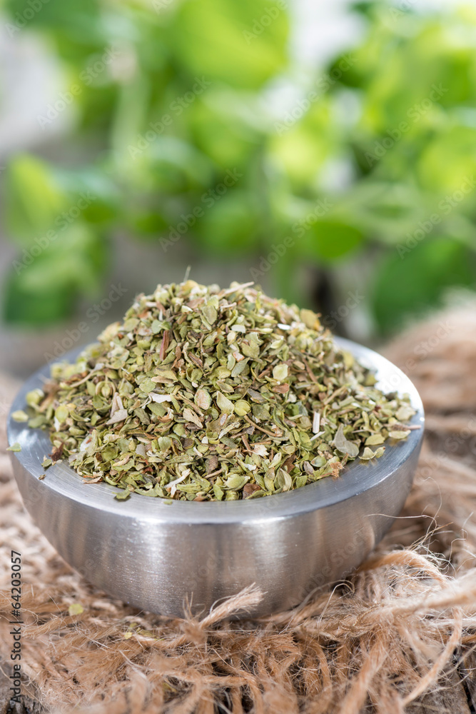Small bowl with Shredded Oregano Small bowl with Shredded Oregano