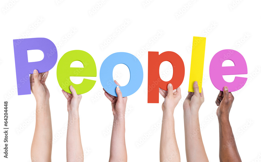 Human Hands Holding Word People Human Hands Holding Word People