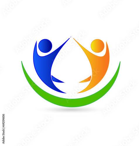 Teamwork logo company card vector