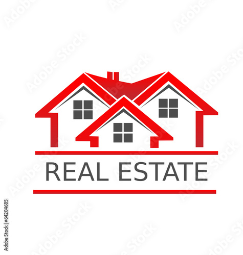Real estate house company card logo vector