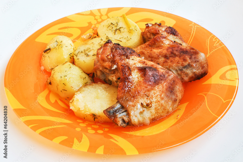 baked spicy chicken wings with potatoes baked spicy chicken wings with potatoes