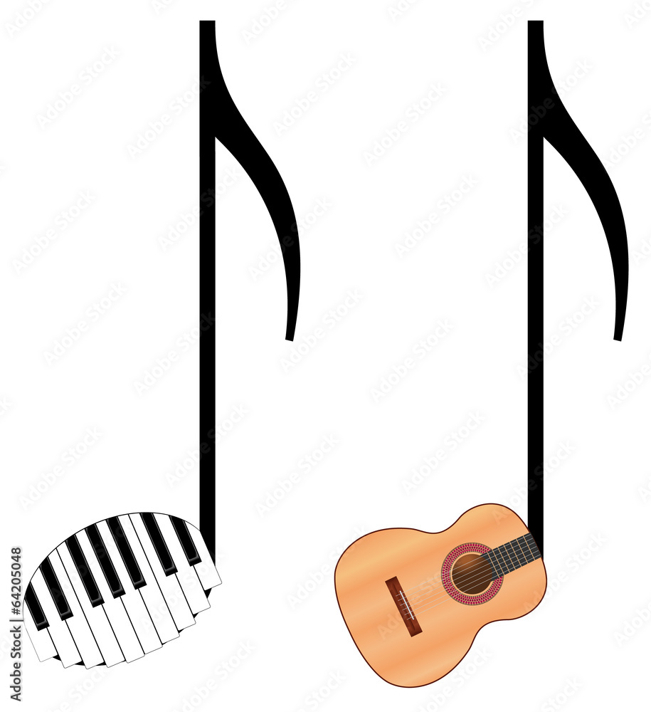 Fototapeta premium isolated funny music notes on white background