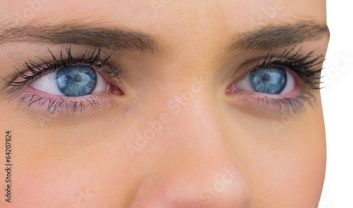 Close up of female blue eyes
