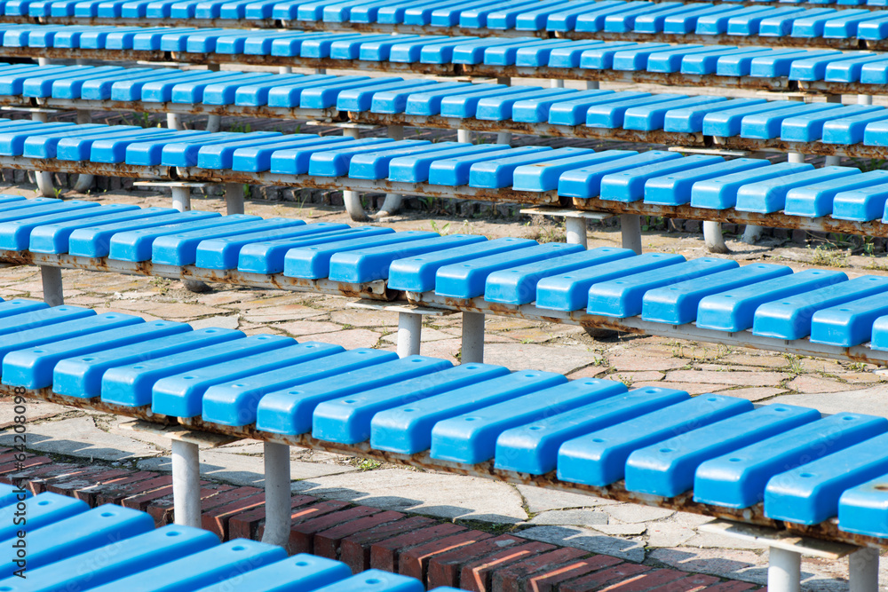 Fototapeta premium Blue benches