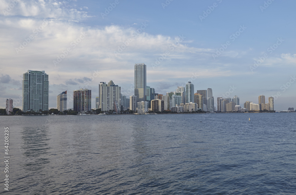 Miami city skyline panorama at day