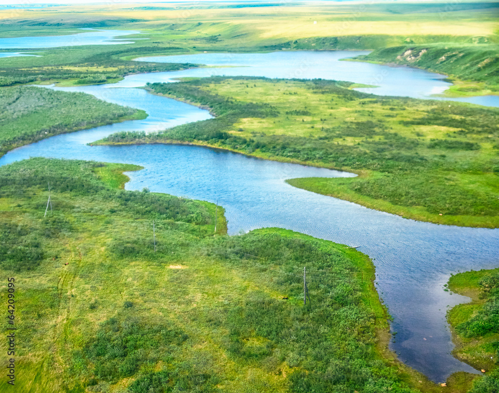 Aerial view on North Yakutia landscapes Aerial view on North Yakutia landscapes