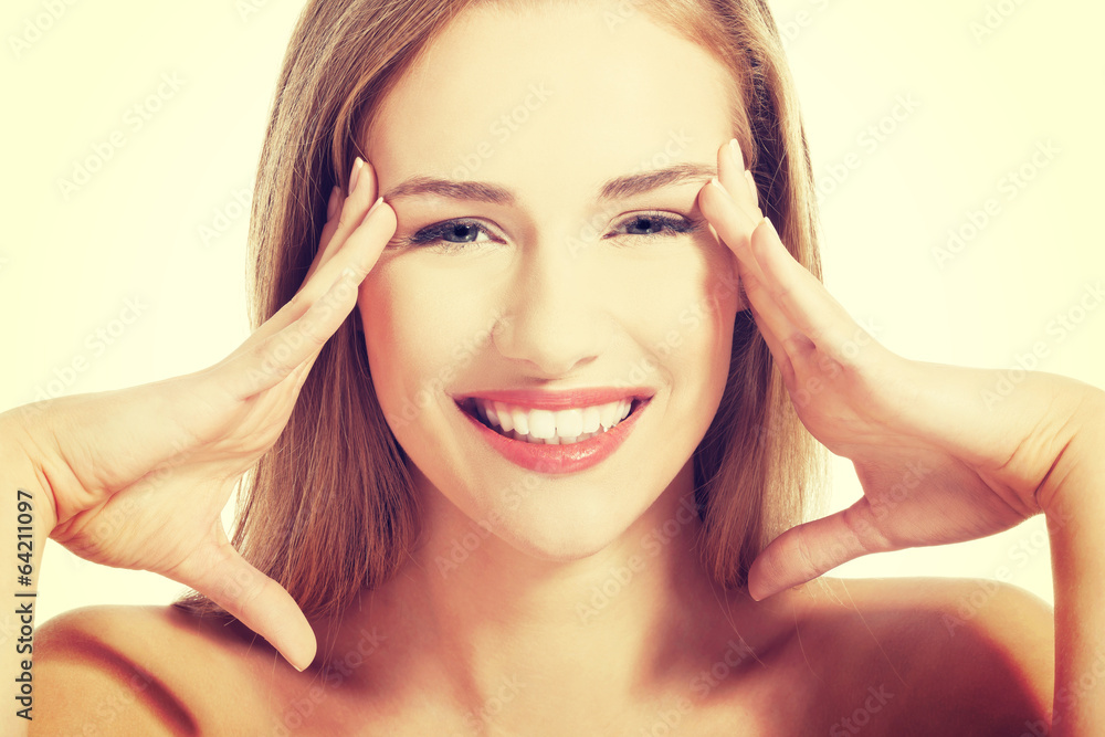 Portrait of beautiful caucasian woman with fresh clean skin. Portrait of beautiful caucasian woman with fresh clean skin.