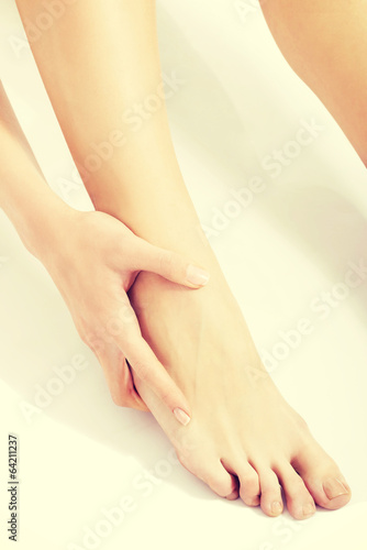 Woman's fresh clean feet with pedicure. © Piotr Marcinski