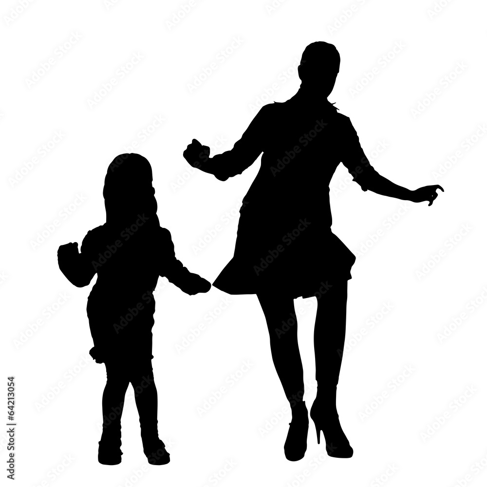 Vector silhouette of family. Vector silhouette of family.