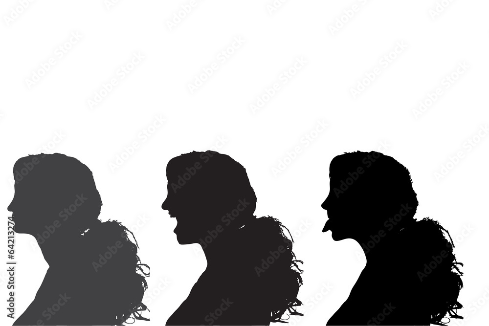 Vector silhouettes woman.