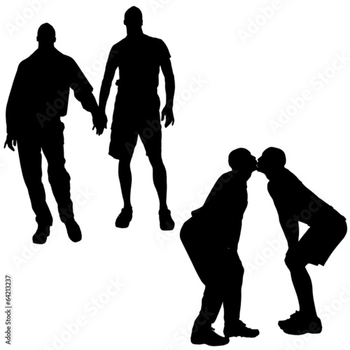 Vector silhouette of people.