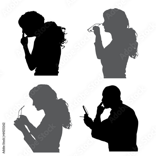 Vector silhouettes people.