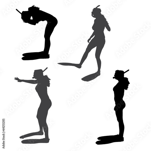 Vector silhouette of a woman.