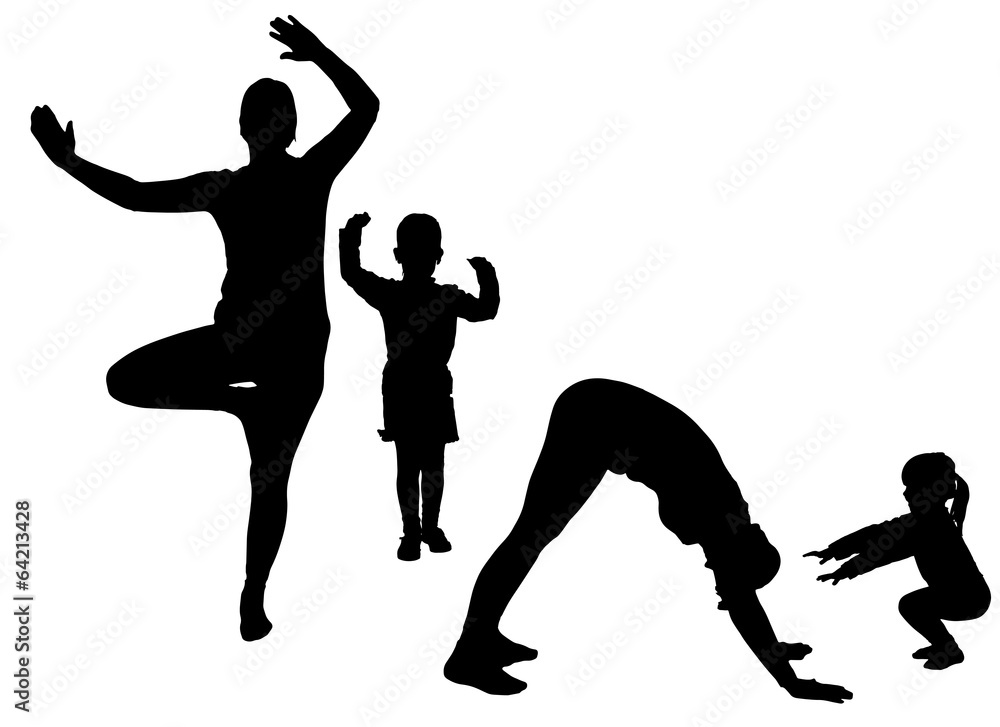Vector silhouette of a woman with a child. Vector silhouette of a woman with a child.