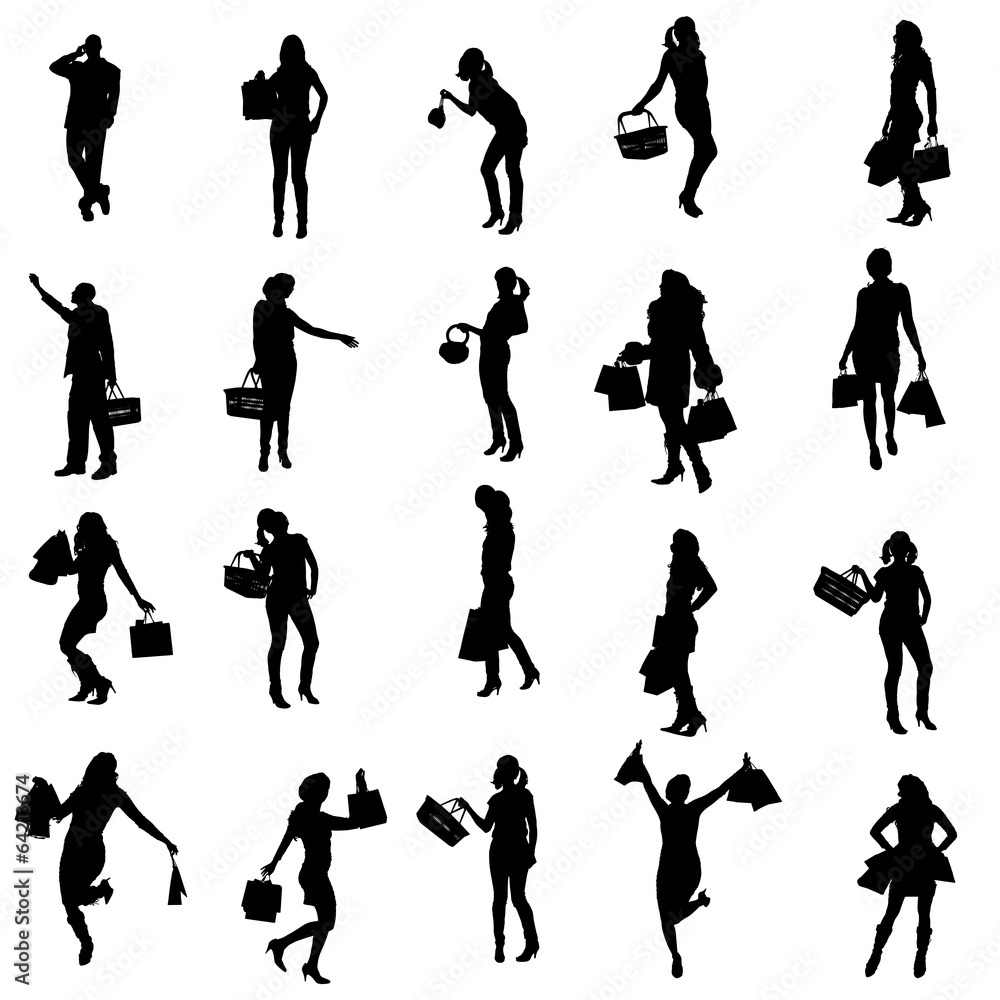 Vector silhouette of a woman.