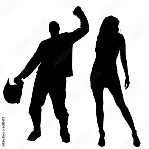 Vector silhouette of couple.