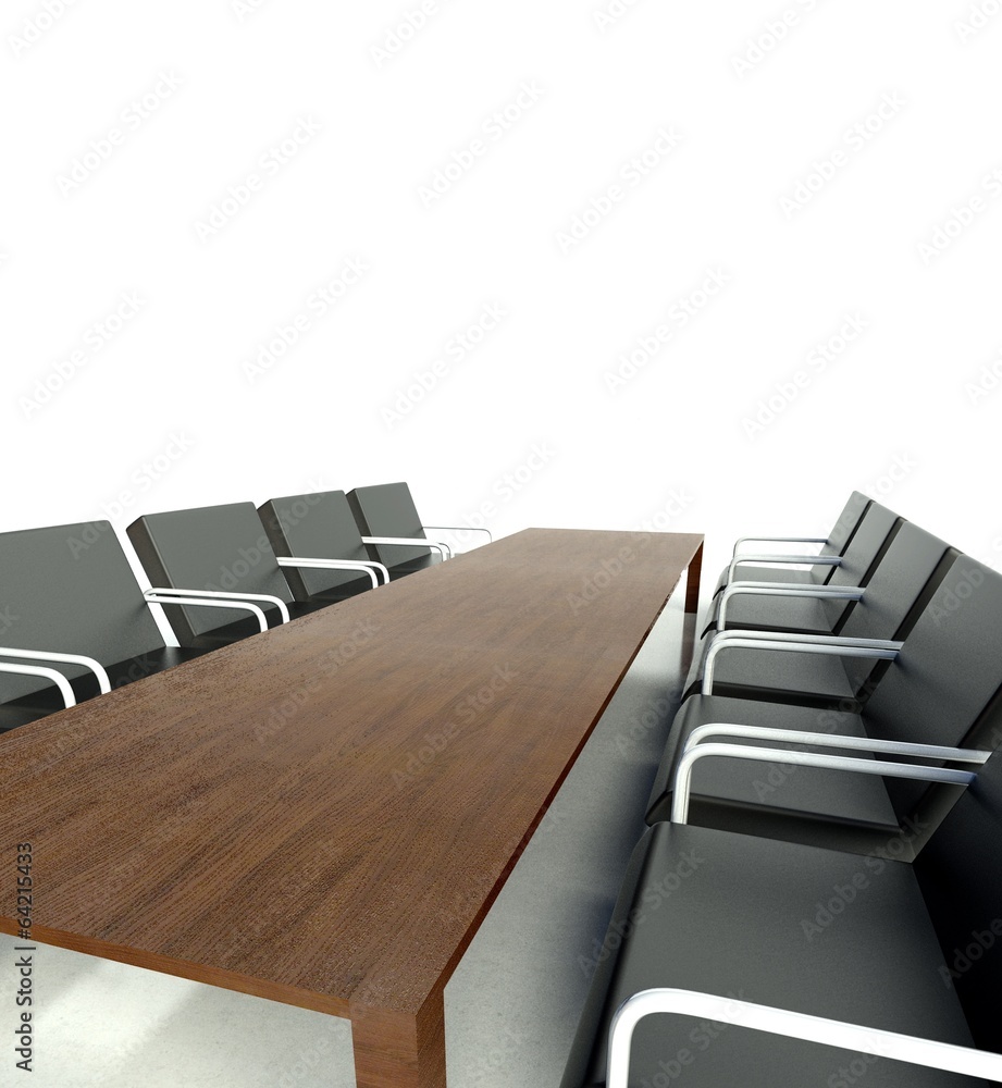 Fototapeta premium Office with chairs and table. Workplace for negotiations
