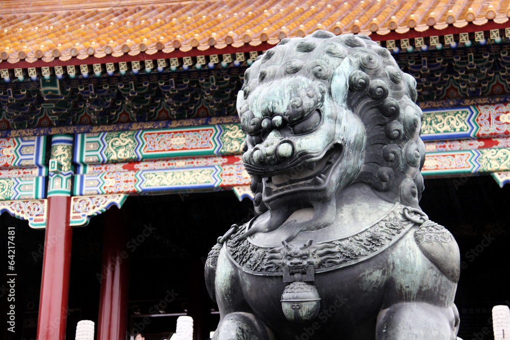 Lion made from copper taken in front of the Forbidden City