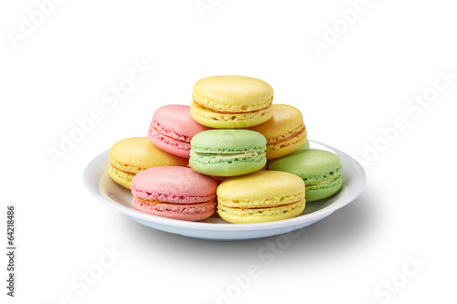 macaroons on white plate